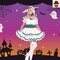 Womens Southern Belle Costume White Dress with Green Ribbon Trim Halloween Party